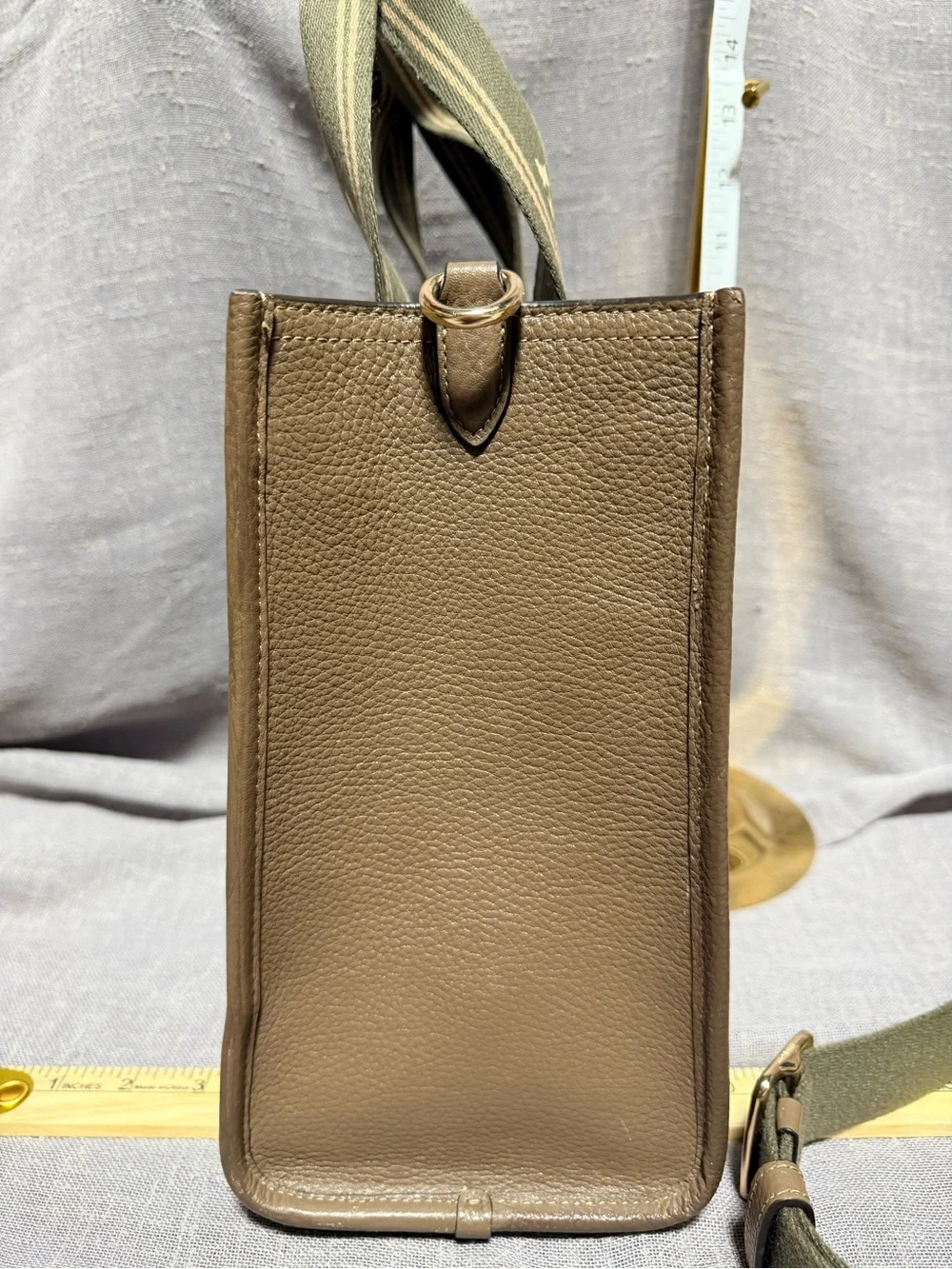 Coach Brown Leather Canvas-Trim Tote with Removable Strap